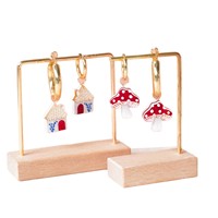Kalung Liontin Aksesoris Motif Jamur Buah Kartun Jade Baru, Berlapis Emas Tembaga, Gaya Tanaman, Fashion DIY, untuk Aktivitas Sehari-hari
