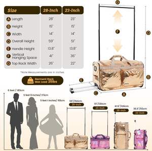 Sac de voyage TDance avec porte-vêtements, sac de voyage à roulettes, porte-costume, bagages à roulettes, sacs de danse, échantillon gratuit - Product Image 5