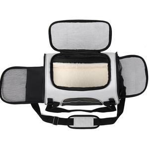 Sac de transport pour animaux de compagnie <span class=keywords><strong>en</strong></span> tissu Oxford de haute qualité, durable, forme carrée, fermeture éclair, respirant, portable, approuvé par les compagnies aériennes, pour chat et chien - Product Image 4