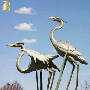 Escultura de bronce para decoración de jardín al aire libre, escultura de <span class=keywords><strong>Metal</strong></span>, <span class=keywords><strong>Heron</strong></span>, latón - Product Image 6