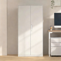 Meuble de rangement de bureau à domicile moderne, grand, réglable en hauteur, verrouillable, à 2 portes, en acier, d'occasion, armoire de classement métallique