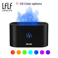 Diffuseur d'huiles essentielles ultrasonique à LED effet flamme colorée, humidificateur à brume froide, lampe diffuseur de flamme pour dropshipping