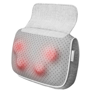 <b>Neck</b> Massager <b>Pillow</b> With Heating And Kneading For <b>Neck</b> Relief Elegant Gray Plug In Ac Power - Product Image 4
