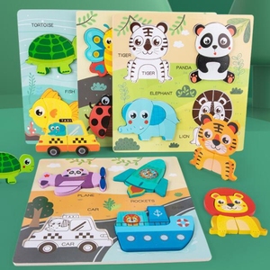 HOYE CRAFT-rompecabezas de tráfico de madera para niños pequeños, rompecabezas 3d de madera, juguetes educativos - Product Image 3