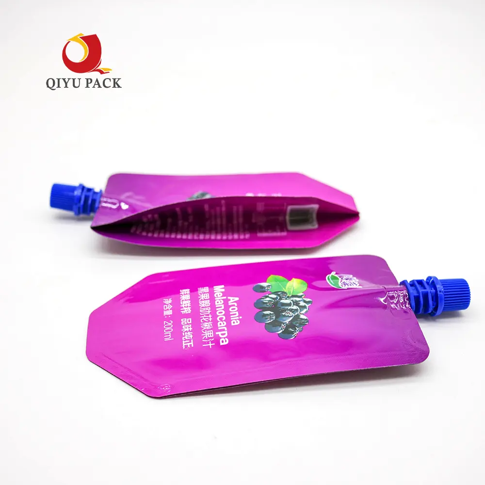OEM custom print quad seal drink pouch with spout packaging 100ml 150ml 250ml 500ml energy drink spout pouch