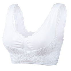 レディースシームレスワイヤレスプラスサイズフロントクロススポーツブラワイヤーフリープッシュアップレースブラサイドバックルフック調節可能なブラ - Product Image 2