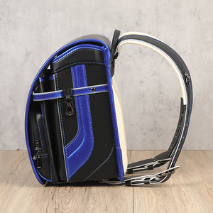 Student <b>Backpack</b> 18 In <b>Black</b> With Blue Spine Protecting School Education Unisex - Product Image 2