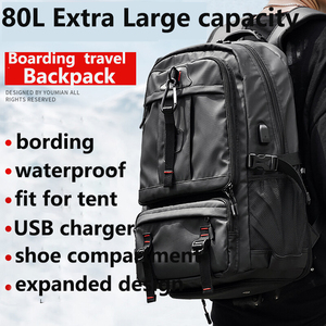 80L Extra Large Travel Backpack USB Port Waterproof Expandable <strong>Flight</strong> Pack with Shoe Compartment <strong>Men</strong> Hiking Pack for Camping - Product Image 3