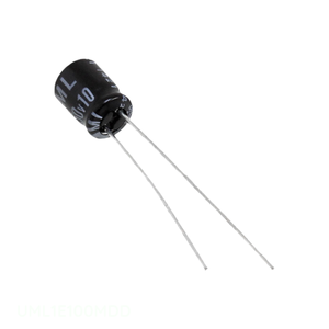 ตัวเก็บประจุแบบมีรูผ่านรูเจาะสำหรับ UML1E100MDD 10 uF รัศมี10 uF 20% 25V - Product Image 1