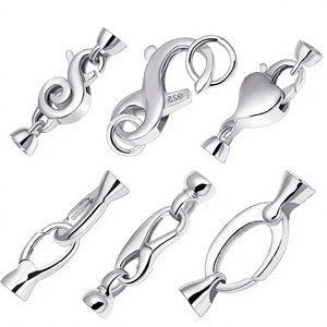 Fermoirs en argent sterling plaqué or 18 carats pour colliers et bracelets, type mousqueton et à bascule en forme de cœur, pour la fabrication de bijoux - Product Image 3