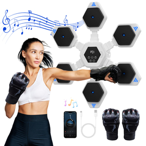 Machine d'entraînement de boxe murale avec lumière colorée et musique, avec gants, équipement de <span class=keywords><strong>fitness</strong></span> pour la maison, pour adultes - Product Image 6