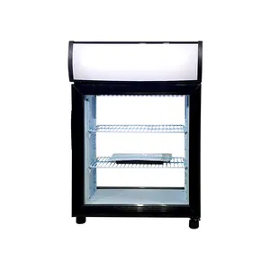 Meisda Mini Refrigerador Elétrico Compacto Refrigerador De Bebidas De Aço Inoxidável com Porta Dianteira e Traseira Aberta Pequeno Display Portátil