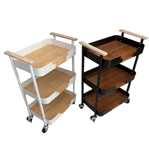 Hiện đại 3-Tier cán lưu trữ giỏ hàng 360 câm bánh xe đa chức năng điện thoại di động giá cho phòng tắm nhà bếp tổ chức bán buôn nhà máy - Product Image 1