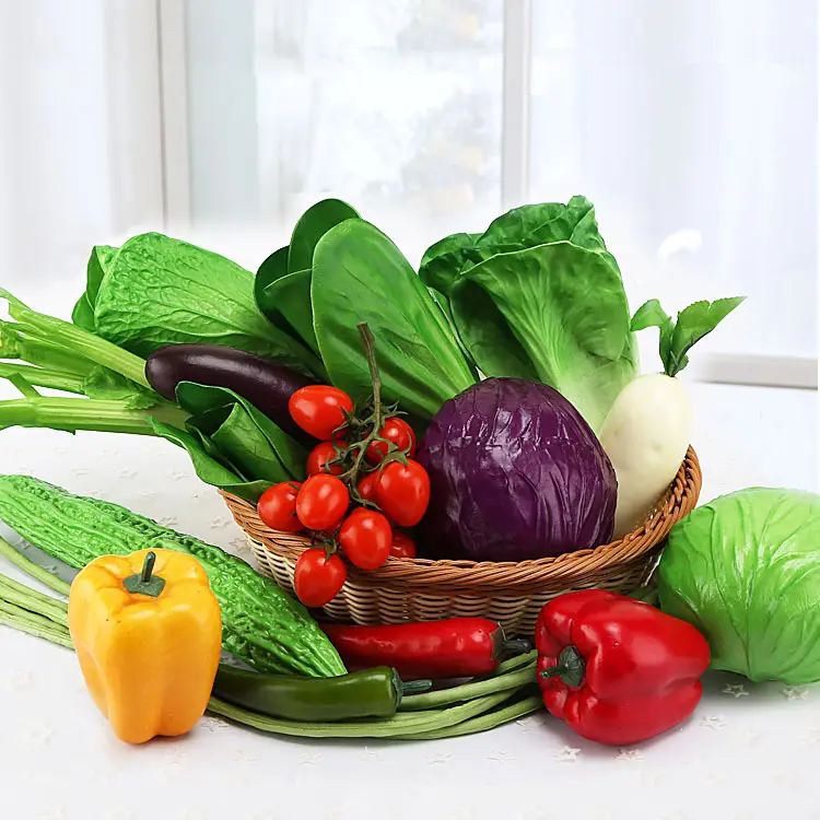 M03359 도매 현실적인 플라스틱 가짜 야채와 과일 홈 장식 거품 시뮬레이션 인공 야채