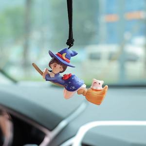 Bonito palo de <span class=keywords><strong>escoba</strong></span> voladora, colgante decorativo de carbono de <span class=keywords><strong>bruja</strong></span>, accesorio colgante Interior para Kits de Interior de coche para mujer - Product Image 2