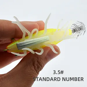 LUCKYSHOT High Quality Wholesale 21g Jigging Squid Lures Shrimp Luminous Bionic Bait Wood Shrimp
