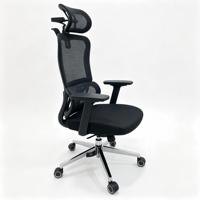 Chaise de bureau ergonomique en maille, vente en gros d'usine, avec appui-tête réglable, support lombaire, base chromée, pivotante, pour ordinateur