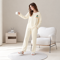 Ensemble de pyjamas pour femmes en coton modal, manches longues, automne-hiver, Europe et Amérique