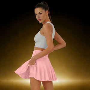 Oferta en Temu: Paquete de 4 faldas deportivas de cintura alta para mujer, faldas fluidas con bolsillos para gimnasio, yoga, deportes, uso diario informal - Product Image 1