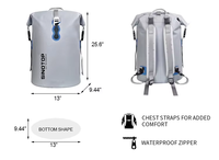 Sac étanche en PVC de 20 L avec deux bretelles et logo personnalisé, sac à dos Ocean Pack, sac de natation pour kayak