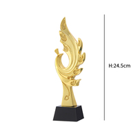 Trofeo de diseño único de 24,5 cm para competición de baile y actividades de banquete Regalos de recuerdo Copa de trofeo dorada con base negra personalizada