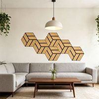 Lames acoustiques hexagonales décoratives auto-adhésives en feutre de polyester, design moderne, ignifuges, écologiques, pour l'insonorisation des appartements
