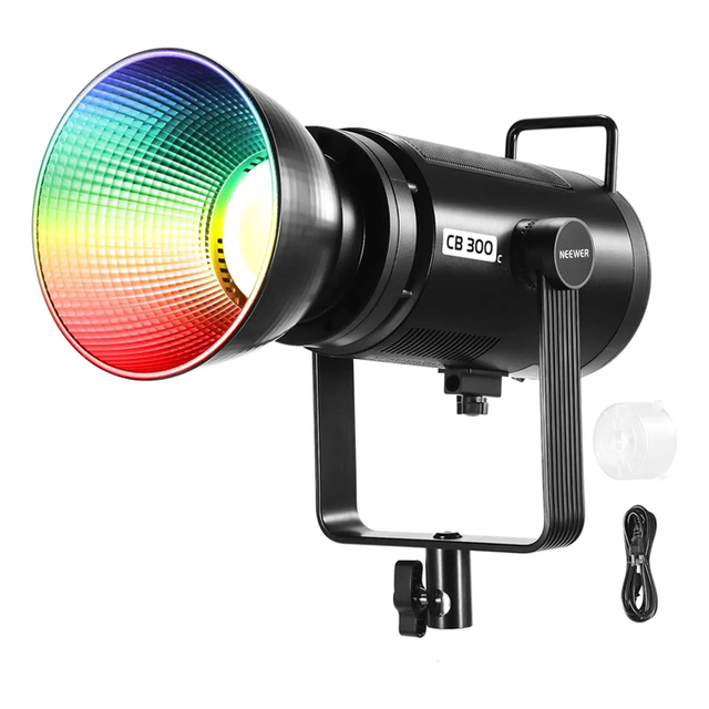 NEEWER CB300C 300W RGB LED Video Light APP/2.4G Control,Full Color COB Continuous Output Lighting Dimmable for Studio Filming