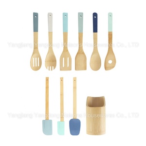 Maisons-utensilios de cocina con soporte, espátula de bambú, juego de cuchara, 9 Uds. - Product Image 2
