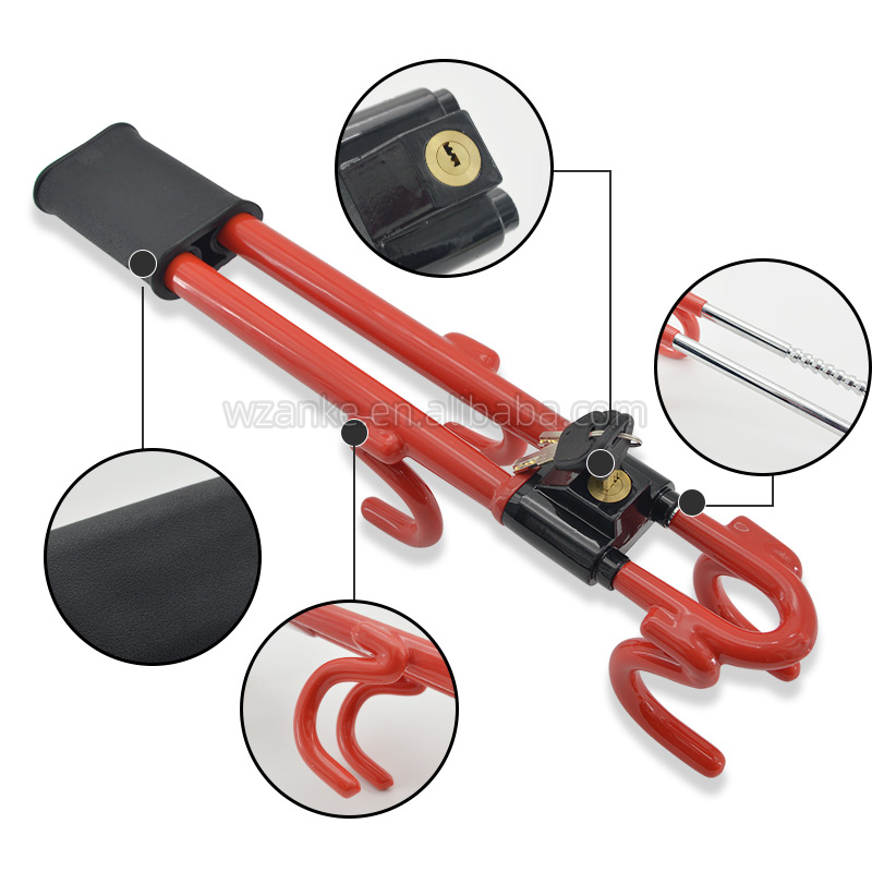 Haodele AK6818 Universal T-Shape A3 Steel Steering Wheel Lock Anti-Theft Car Security Device