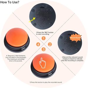 30 giây ghi lại và phát lại nút chó để liên lạc đào tạo thú cưng buzzer - Product Image 3