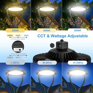 150W <b>LED</b> Post Top Light ETL DLC Fixture with Photocell 22500LM Outdoor Commercial Area Lighting Power Adjustable IP65 - Product Image 6