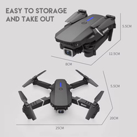 Drone WiFi FPV E88 avec double caméra HD 4K, rivalisant avec les mini-drones 4K E58, E99, E68, E525, et le drone E88 Pro. Jouets pas chers.