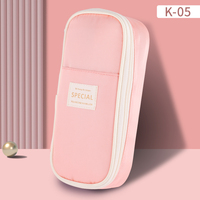 Trousse à crayons à 3 couches, organisateur de papeterie de grande capacité, pochette à stylos de couleur unie, sac de rangement pour fournitures scolaires à fermeture éclair pour étudiants
