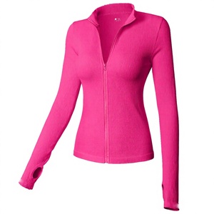 Top Deportivo de Yoga Ajustado para Mujer, Sin Costuras, con Cierre, Cuello Alto, Elástico en Cuatro Direcciones, Spandex/Nylon, con Logotipo Frontal - Product Image 2