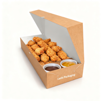 Churros personnalisés d'usine à emporter frites crêpes poulet popcorn support boîte d'emballage en papier avec insert de trempage Logo