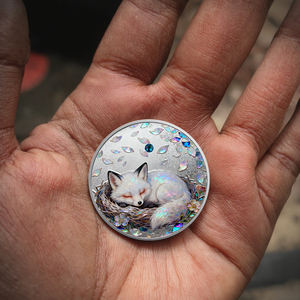 Медаль из чистой меди 999 пробы с цветным рельефным изображением, серебряным покрытием и кристаллами, 1 унция, коллекционная монета на заказ - Product Image 3