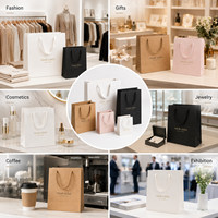 Lüks Perakende Paketleme İçin İp Saplı Premium Sanat Kağıdı Karton Alışveriş Çantası