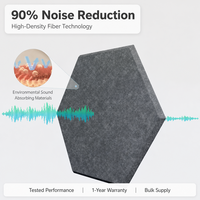 Paneles Acústicos Hexagonales Modernos de Fibra de Poliéster Impermeables con 90% de Reducción de Ruido para Decoración y Absorción de Sonido en Paredes Interiores