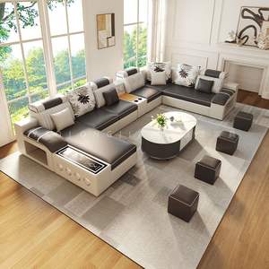Hot Selling Loungeset Sofa Set Woonkamermeubilair Goede Kwaliteit Fabrieksprijs Eenvoudig Design 7-zits Lederen Sofa's Bank - Product Image 2