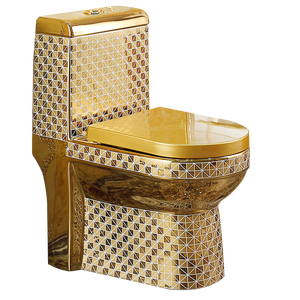 Stripe Flower Pattern Golden Siphonic Tornado <strong>Toilets</strong> Porcelain Sanitary Ware Wc <strong>Flash</strong> Luxury Bathroom Ceramic One Piece <strong>Toilets</strong> - Product Image 6