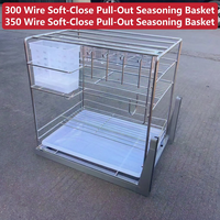 Panier à épices coulissant en acier inoxydable, organisateur de tiroir amorti en fil métallique, rangement de garde-manger à 3 niveaux