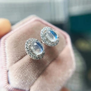 Pendientes de cristal con corte ovalado Tdc, chapados en oro blanco, plata 925, engaste en bisel, joyería clásica de boda para mujer - Product Image 4