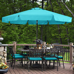 10FT 9FT Large Cantonnière Patio Parasol Extérieur Ombre Inclinaison Table Marché pour Jardin Parasols Plage Parasol avec Bouton Poussoir Inclinaison - Product Image 2