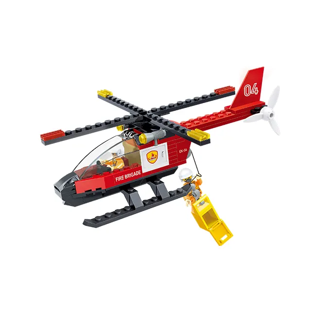 COGO пожарная техника, воздушный спасательный вертолет, пластиковые обучающие строительные блоки, детские игрушки