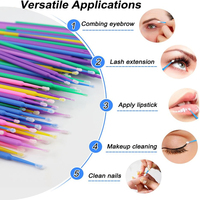 Bâtonnets applicateurs micro jetables pour cils, brosses à coton, 10 cm, 100 pièces