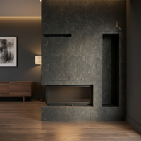 Dalle mince en marbre poli pour revêtement mural extérieur, design minimaliste, placage en pierre naturelle durable