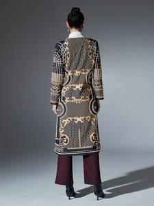 TWOTWINSTYLE Trench Designer <span class=keywords><strong>con</strong></span> Perle e Colori Contrastanti per Donne, Collo a V, Manica Lunga, Cappotto Elegante Formale, Abbigliamento Femminile alla Moda, Novità - Product Image 4