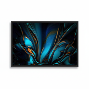 Abstract Blue and Orange Printed <b>Canvas</b> Art: Modern Wall Decor,BLACK <b>FRAMED</b> <b>CANVAS</b> - Product Image 2