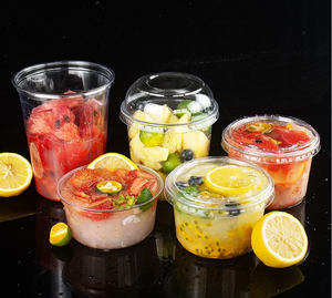 <span class=keywords><strong>PET</strong></span> 8 12 16 24 Recipiente Redondo de 32 OZ Tigela de Frutas Recipiente de Alimentos Tigela Descartável Biodegradável - Product Image 1