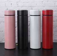 Bouteille d'eau intelligente LED 500 ml en gros, bouteille d'eau en acier inoxydable chaude et froide